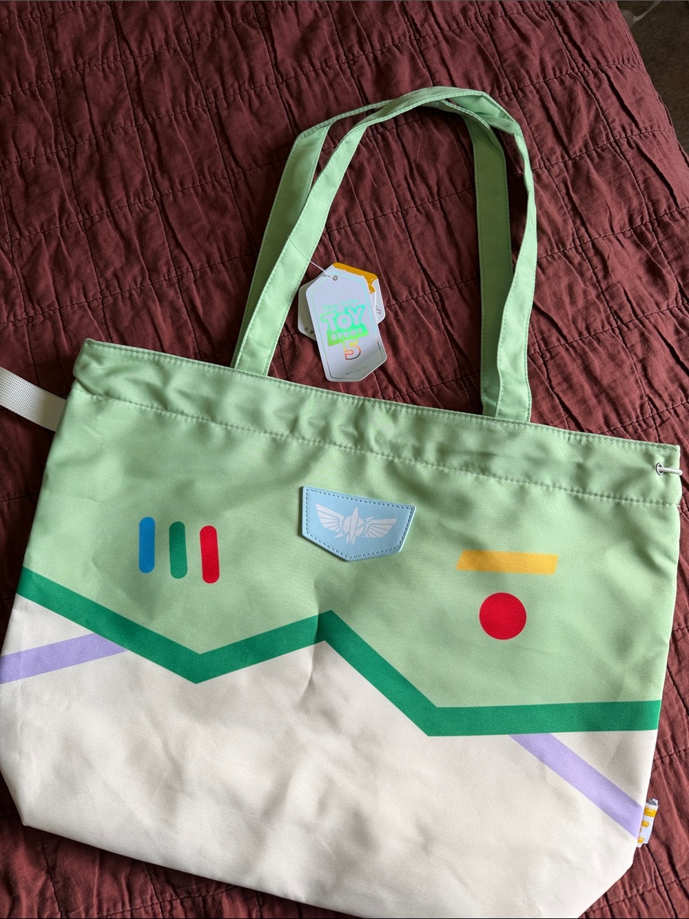 Toy Story Buzz Lightyear Green Canvas Tote Bag